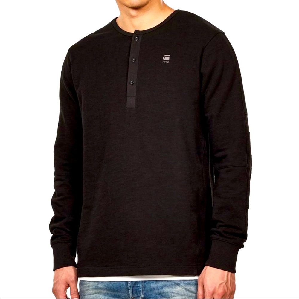 G-Star Raw DK Black Korpaz Slim Granddad  T-Shirt - Mens Size Small